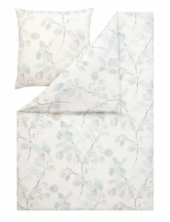 Linon-Renforce|Satin>Estella Mako-Batist-Bettwäsche blau