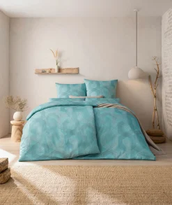 Satin>Estella Mako-Satin-Bettwäsche blau
