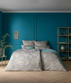 Satin>Estella Mako-Satin-Bettwäsche grau