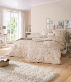 Satin>Estella Mako-Satin-Bettwäsche beige