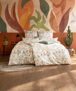 Satin>Estella Mako-Satin-Bettwäsche orange