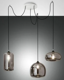 Pendelleuchten>Fabas Luce Pendelleuchte 3flg weiß