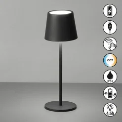 Tischleuchten>FH Lighting LED-Akku-Tischleuchte 1flg schwarz