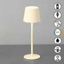FH Lighting LED-Akku-Tischleuchte 1flg beige^ Tischleuchten