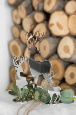 Fink Dekofigur Hirsch 15cm silberfarben^ Dekoration