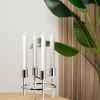 Dekoration|Sonstige Tischaccessoires>Fink Kerzenleuchter 4flg. 23cm silberfarben