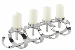 Dekoration|Sonstige Tischaccessoires>Fink Kerzenleuchter 4flg. 85cm silberfarben