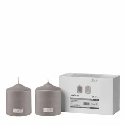 Kerzen>Fink Stumpenkerze 10cm grau