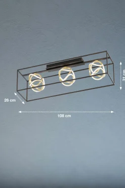 Fischer & Honsel LED-Deckenleuchte 3flg schwarz^ Deckenleuchten