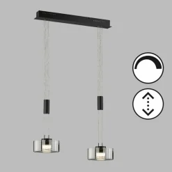 Pendelleuchten>Fischer & Honsel LED-Pendelleuchte 2flg schwarz