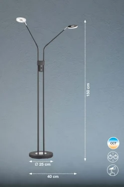 Fischer & Honsel LED-Stehleuchte 2flg schwarz^ Stehleuchten