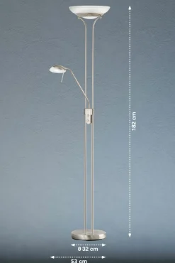 Stehleuchten|Tischleuchten>Fischer & Honsel LED-Stehleuchte 2flg silberfarben