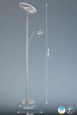 Fischer & Honsel LED-Stehleuchte 2flg silberfarben^ Stehleuchten