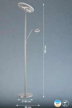 Fischer & Honsel LED-Stehleuchte 2flg silberfarben^ Stehleuchten