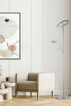 Fischer & Honsel LED-Stehleuchte 2flg silberfarben^ Stehleuchten