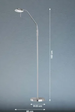 Stehleuchten>Fischer & Honsel LED-Stehleuchte 1flg silberfarben