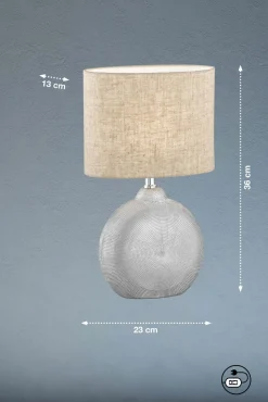 Fischer & Honsel Tischleuchte 1flg silberfarben^ Tischleuchten