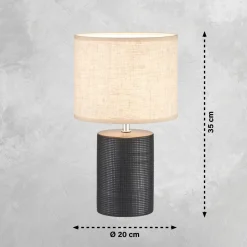 Fischer & Honsel Tischleuchte 1flg schwarz^ Tischleuchten