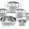 Fissler Topfset 5tlg + Gratis Pfanne silberfarben^ Topfsets