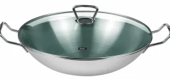 Fissler Wok 36cm m. Deckel silberfarben^ Woks