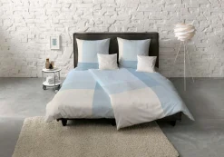 Satin>Fleuresse Mako-Satin-Wende-Bettwäsche blau