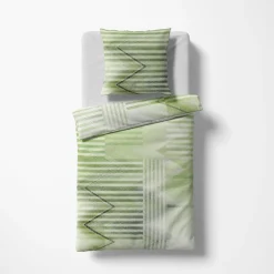 Satin>Fleuresse Satin-Bettwäsche grün