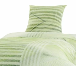 Satin>Fleuresse Satin-Bettwäsche grün