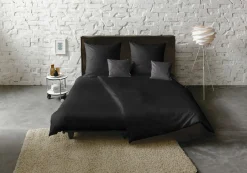 Satin>Fleuresse Uni-Satin-Bettwäsche grau