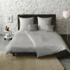 Satin>Fleuresse Uni-Satin-Bettwäsche grau
