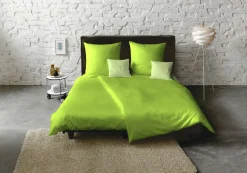 Fleuresse Uni-Satin-Bettwäsche grün^ Satin
