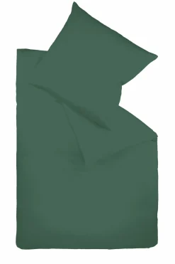 Satin>Fleuresse Uni-Satin-Bettwäsche grün