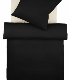 Fleuresse Uni-Satin-Kissenbezug schwarz^ Kopfkissenbezüge|Satin