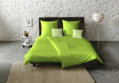 Fleuresse Uni-Satin-Kissenbezug grün^ Kopfkissenbezüge|Satin