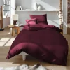 Fleuresse Uni-Satin-Kissenbezug violett^ Kopfkissenbezüge|Satin