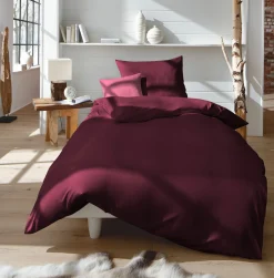 Fleuresse Uni-Satin-Kissenbezug violett^ Kopfkissenbezüge|Satin