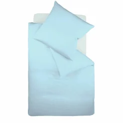 Fleuresse Uni-Satin-Kissenbezug blau^ Kopfkissenbezüge|Satin