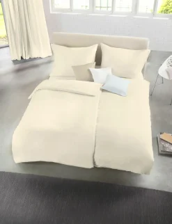 Kopfkissenbezüge|Satin>Fleuresse Uni-Satin-Kissenbezug beige