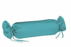 Kopfkissenbezüge|Satin>Fleuresse Uni-Satin-Nackenrollenbezug blau