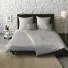 Kopfkissenbezüge|Satin>Fleuresse Uni-Satin-Nackenrollenbezug grau