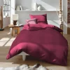 Kopfkissenbezüge|Satin>Fleuresse Uni-Satin-Nackenrollenbezug rot