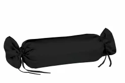 Fleuresse Uni-Satin-Nackenrollenbezug schwarz^ Kopfkissenbezüge|Satin