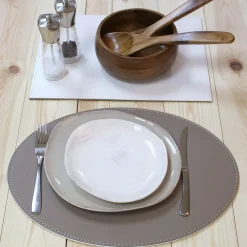 Freeform Tischset oval 45x34cm weißgrauviolett^ Tischsets