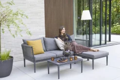 Gartensofa Set 3 tlg. grau^ Gartenlounge Sets