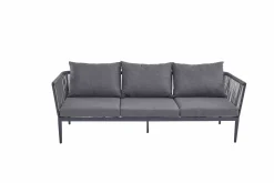 Gartensofa Set 3 tlg. grau^ Gartenlounge Sets