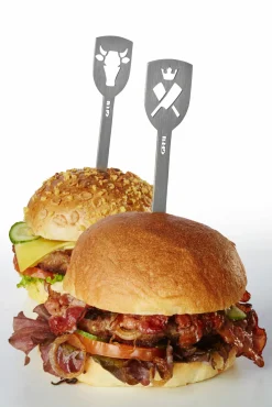 Küchenzubehör>Gefu Hamburger-Spieße silberfarben