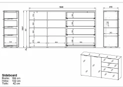 Kommoden & Sideboards|Kommoden>Germania Sideboard weiß