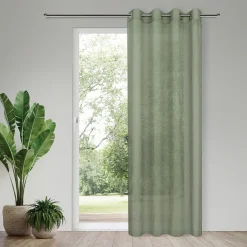 Gerster Ösenvorhang, uni, grün grün^ Gardinen-Vorhänge