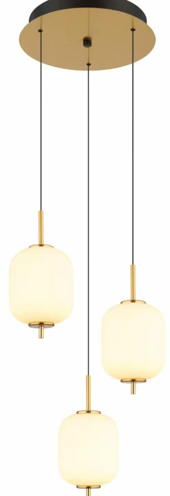 Globo LED-Pendelleuchte 3flg orangemehrfarbigschwarzgoldfarbengelb^ Pendelleuchten