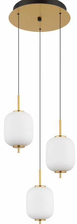 Globo LED-Pendelleuchte 3flg orangemehrfarbigschwarzgoldfarbengelb^ Pendelleuchten