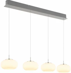 Pendelleuchten>Globo LED-Pendelleuchte 4flg weißsilberfarbenmehrfarbig